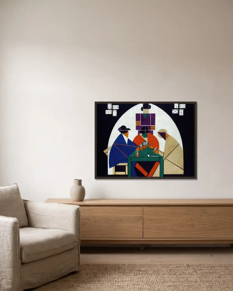 Karetní hráči, Theo van Doesburg v rámu na stěně