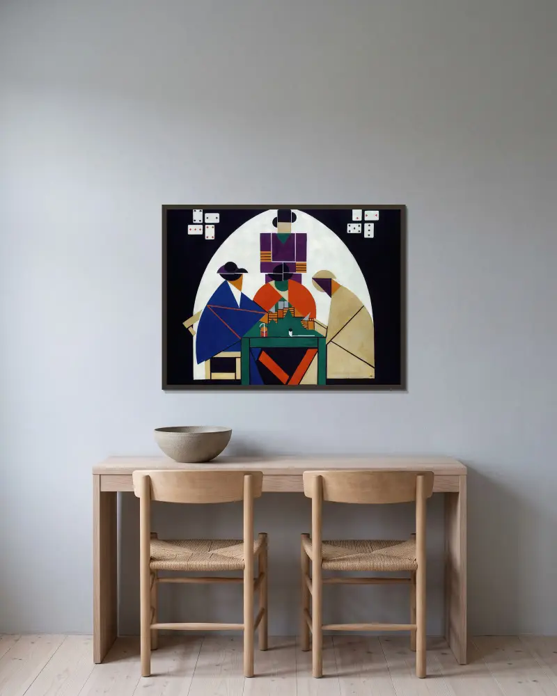 Karetní hráči, Theo van Doesburg v rámu na stěně