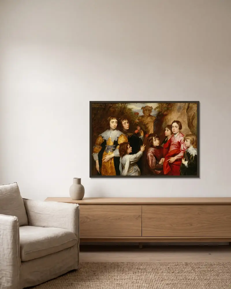 Rodinná skupina, Anthony van Dyck v rámu na stěně