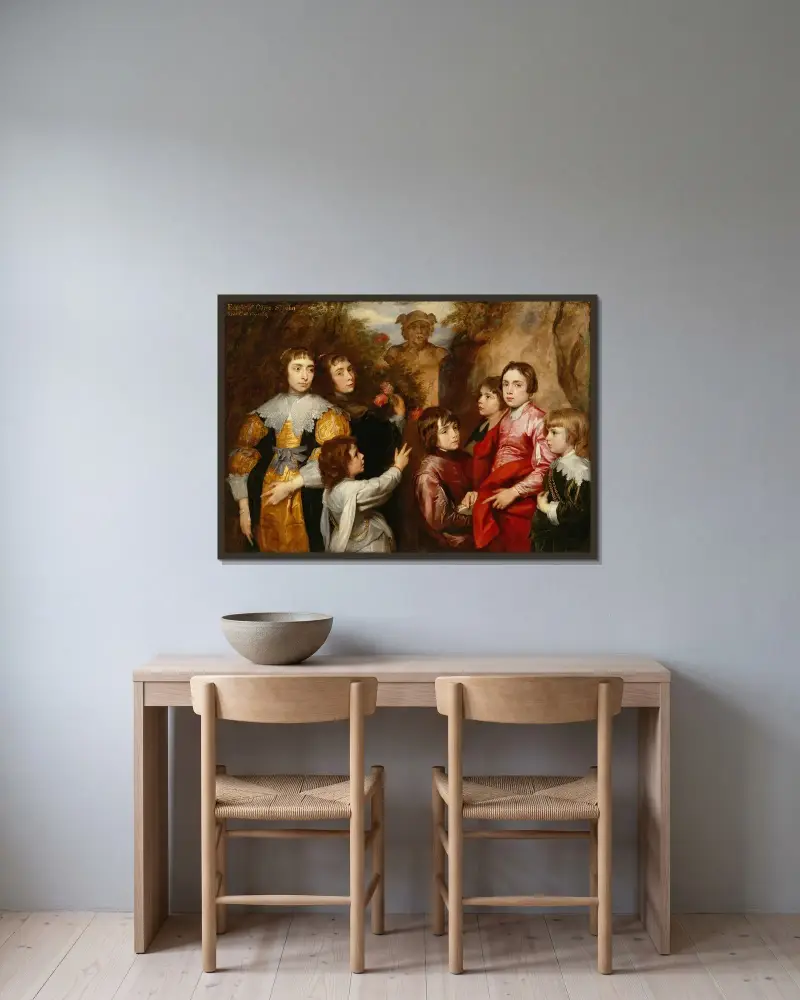 Rodinná skupina, Anthony van Dyck v rámu na stěně