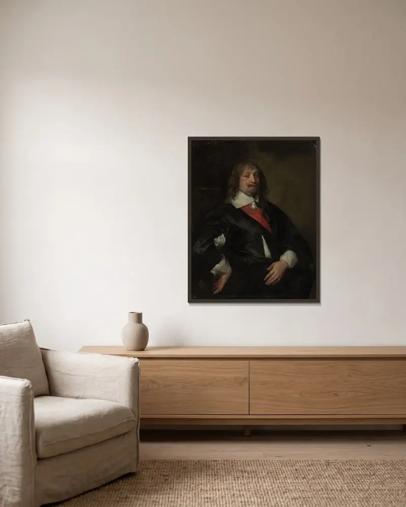 A portrait of Sir Robert Howard av Anthony van Dyck inramad på en vägg