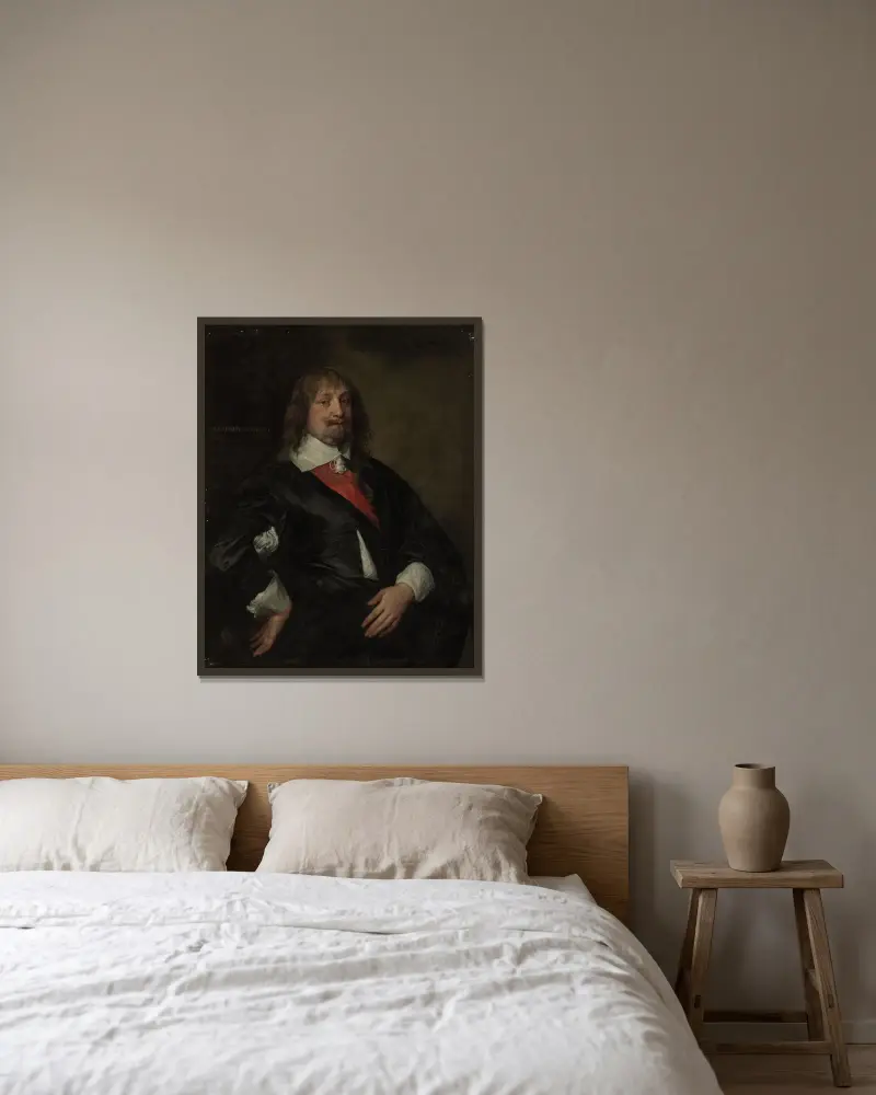 A portrait of Sir Robert Howard av Anthony van Dyck inramad på en vägg