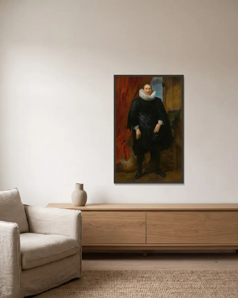 Alexander oder Jan Vinck von Anthony van Dyck gerahmt an einer Wand