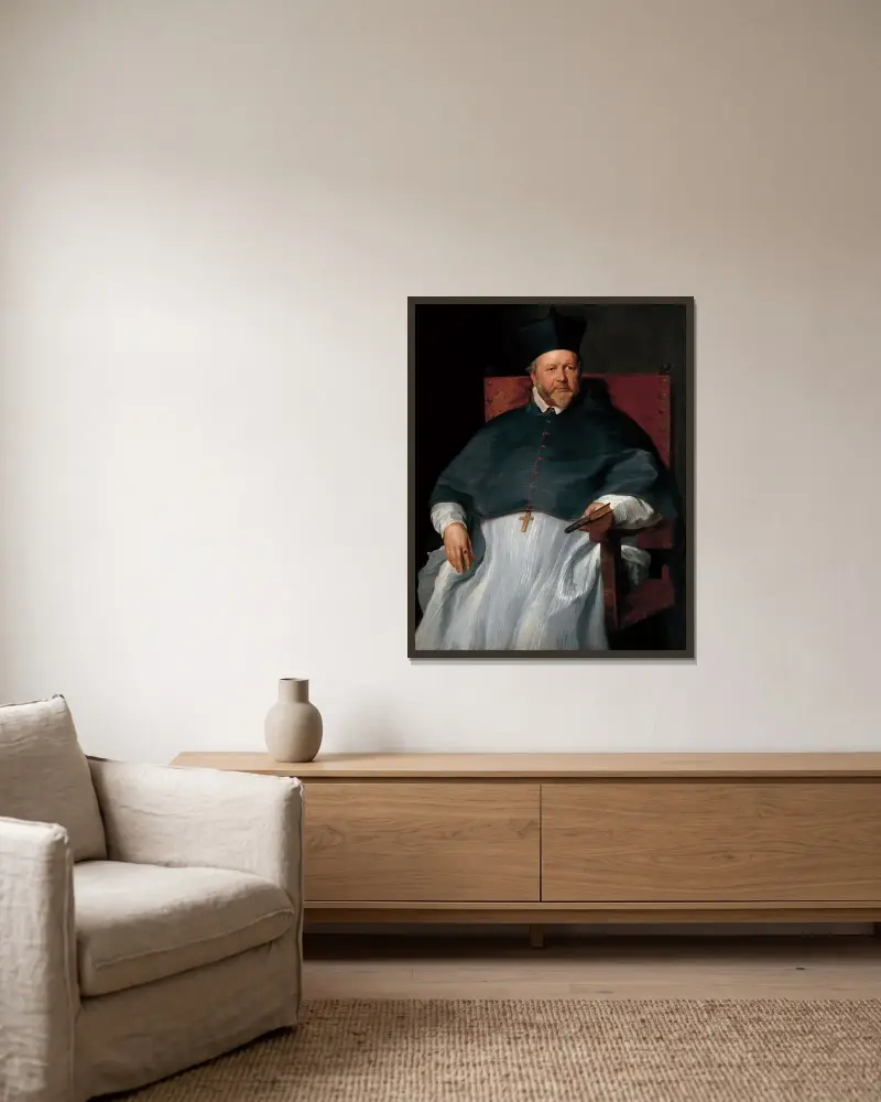 Bischof Jan van Malderen von Anthony van Dyck gerahmt an einer Wand