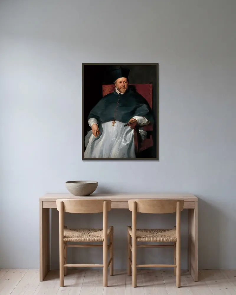 Bischof Jan van Malderen von Anthony van Dyck gerahmt an einer Wand