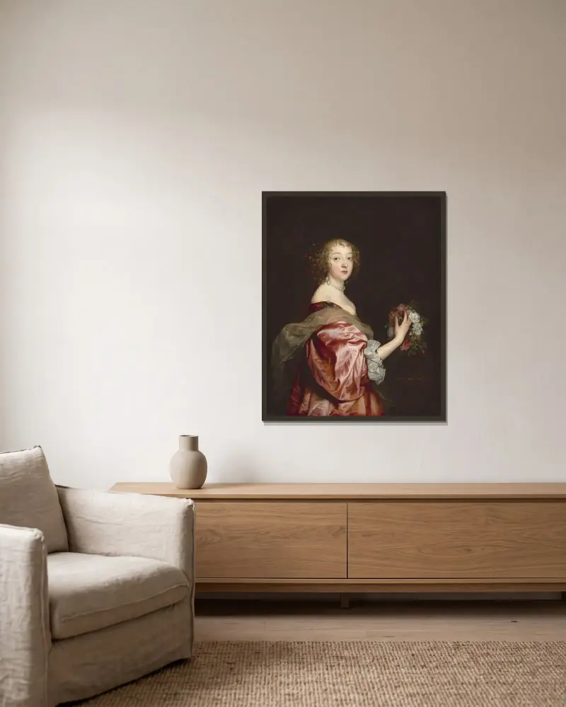 Catherine Howard, Lady d’Aubigny av Anthony van Dyck inramad på en vägg