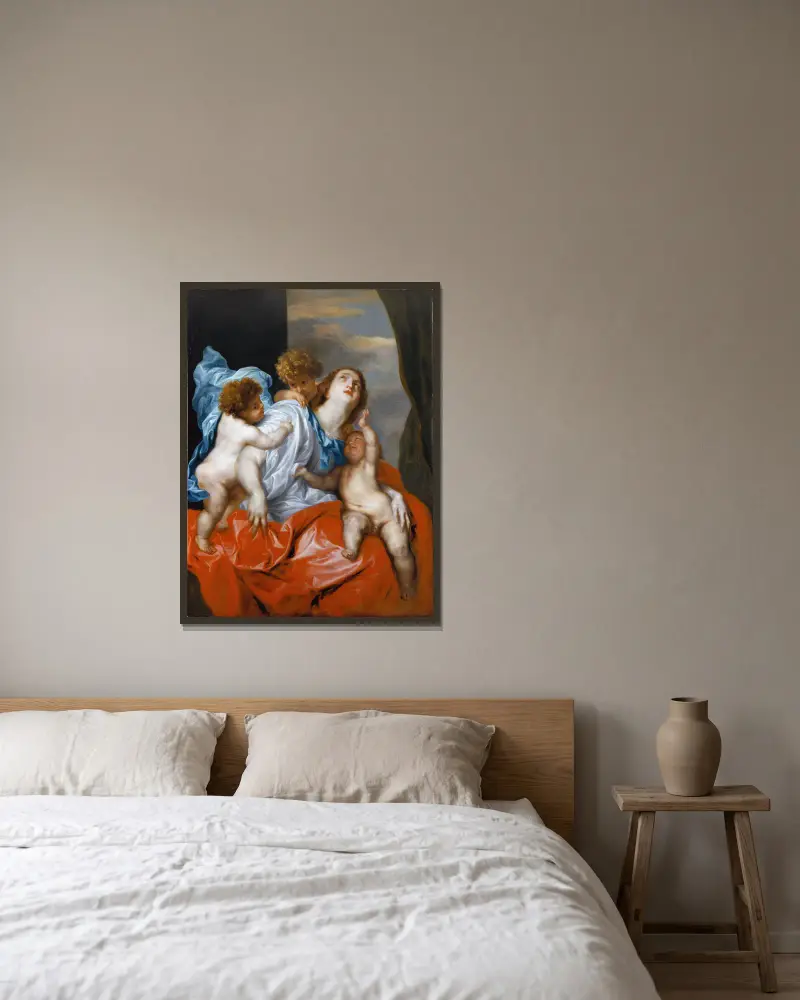 Caritas von Anthony van Dyck gerahmt an einer Wand