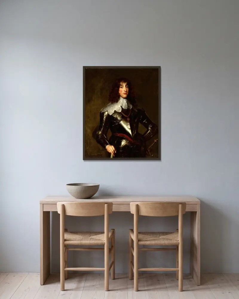 Charles Louis, Elector Palatine av Anthony van Dyck inramad på en vägg