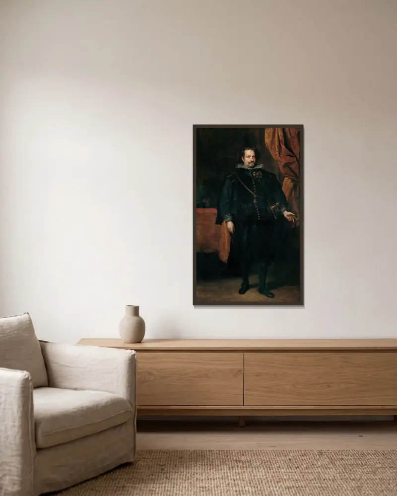 Diego De Mexía, Marquess Of Leganés av Anthony van Dyck inramad på en vägg