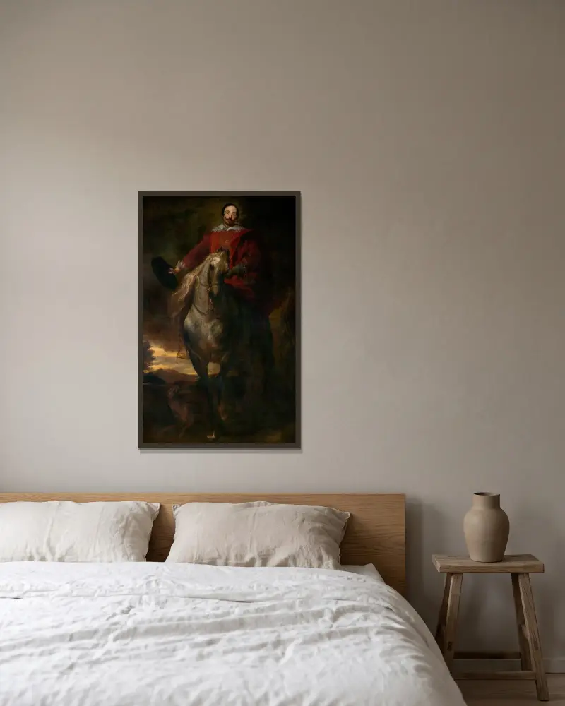 Jezdecký portrét, Anthony van Dyck v rámu na stěně