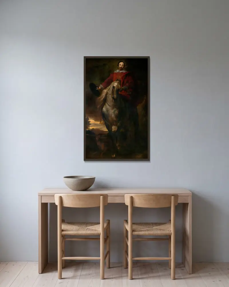 Jezdecký portrét, Anthony van Dyck v rámu na stěně