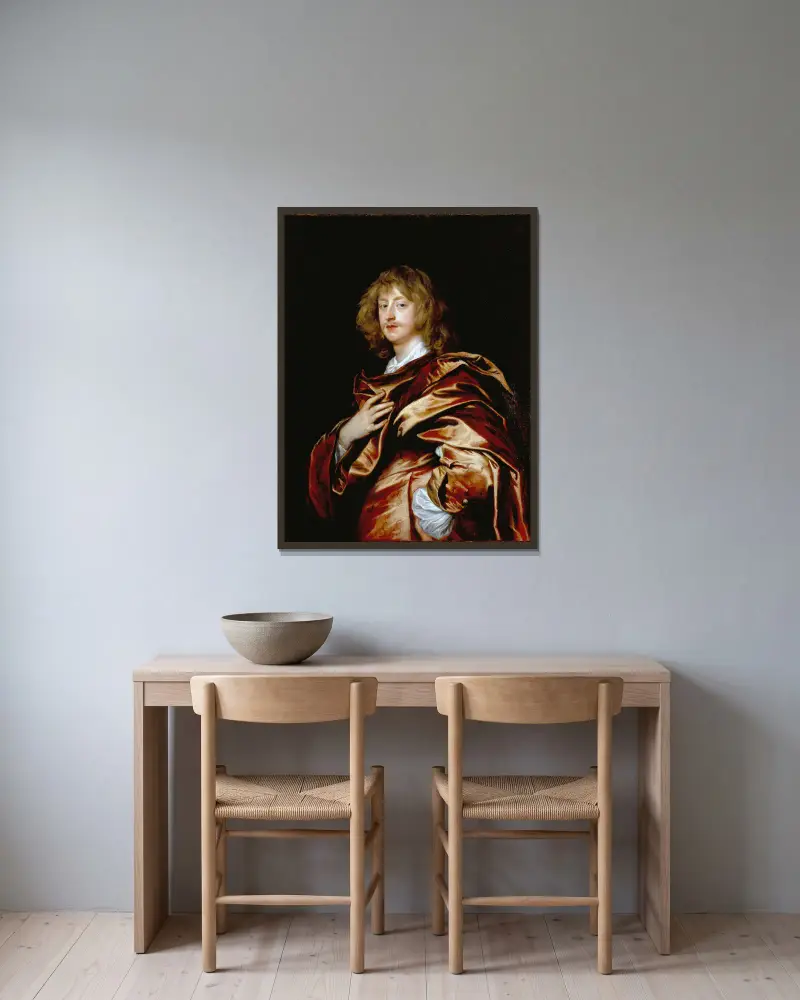 George Digby, 2nd Earl of Bristol av Anthony van Dyck inramad på en vägg