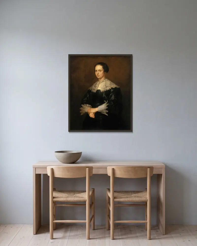Helena Tromper Du Bois von Anthony van Dyck gerahmt an einer Wand