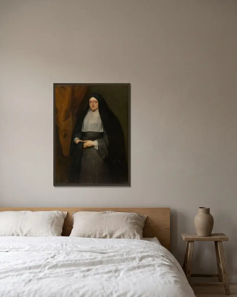 Infante Isabella Clara Eugenia av Anthony van Dyck inramad på en vägg