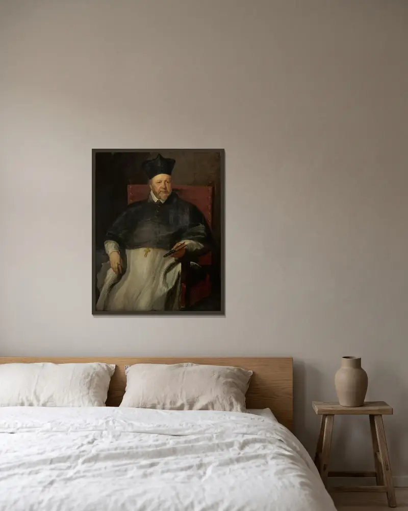 Joannes Malderus, Bishop of Antwerp av Anthony van Dyck inramad på en vägg