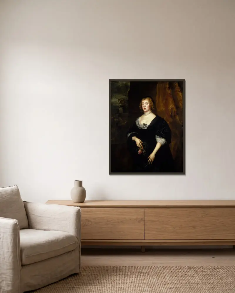 Lady Dacre, 1633 von Anthony van Dyck gerahmt an einer Wand