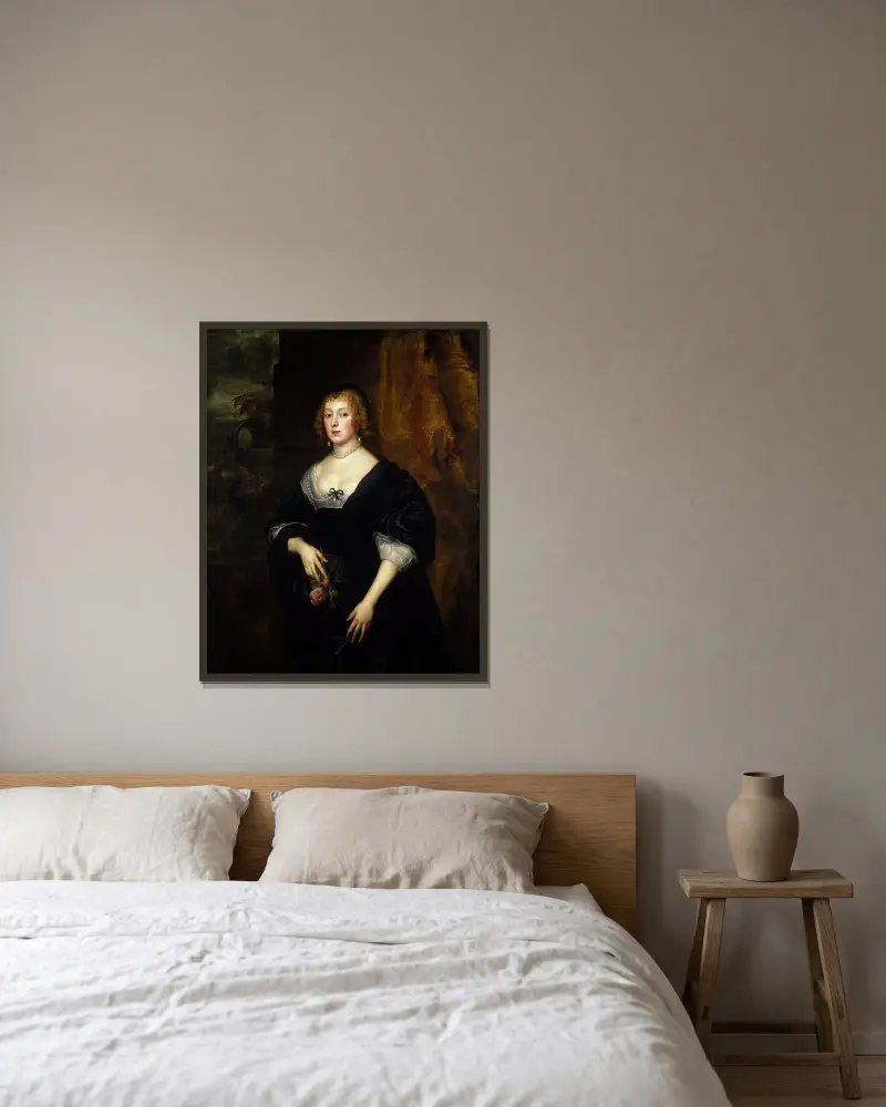 Lady Dacre, 1633 von Anthony van Dyck gerahmt an einer Wand