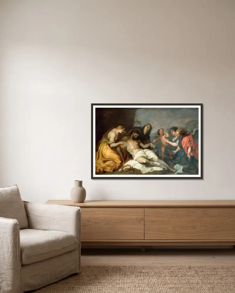 Beweinung Christi – Nr. 2 von Anthony van Dyck gerahmt an einer Wand