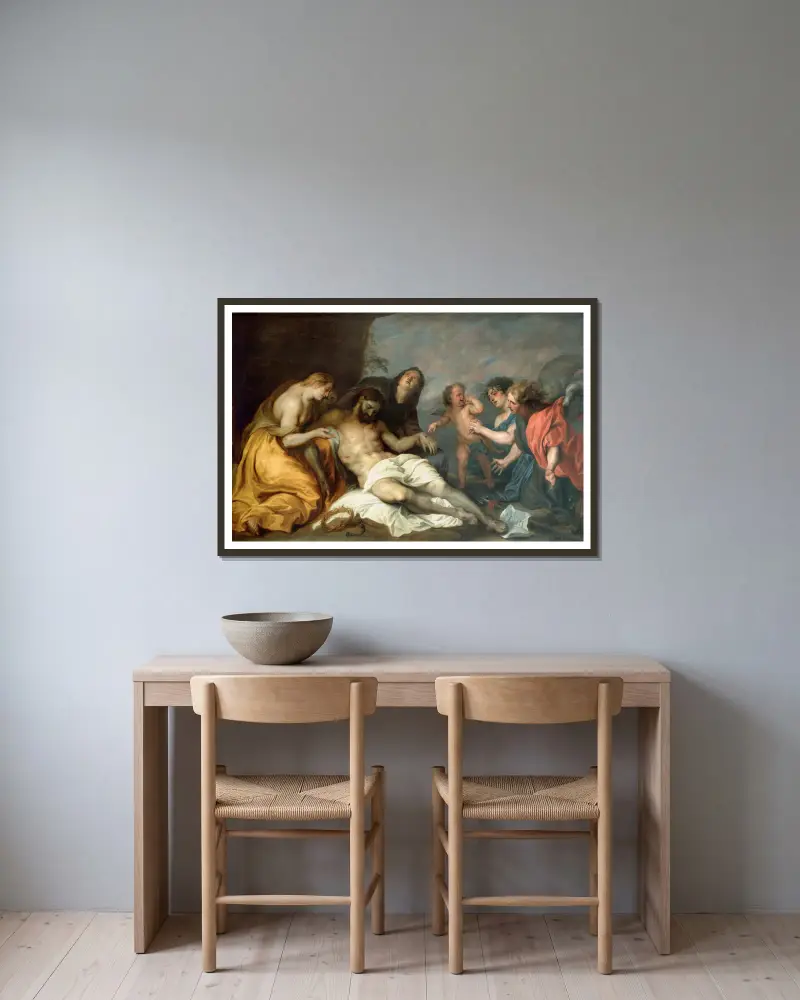 Beweinung Christi – Nr. 2 von Anthony van Dyck gerahmt an einer Wand