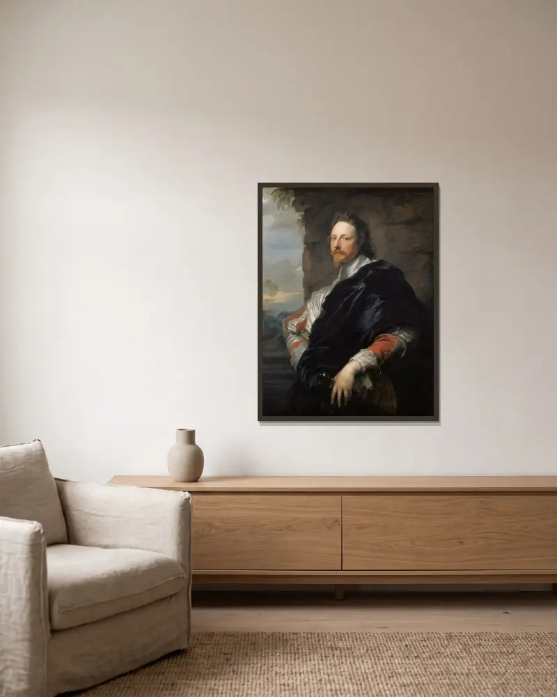 Nicolas Lanier von Anthony van Dyck gerahmt an einer Wand