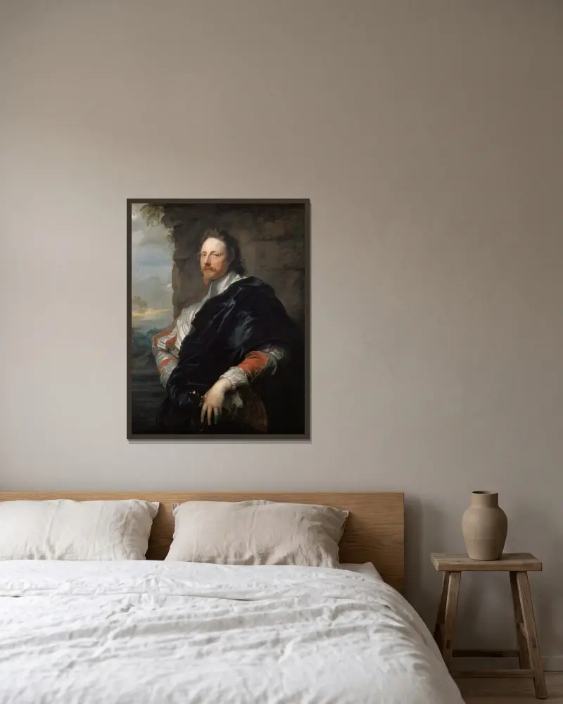 Nicolas Lanier von Anthony van Dyck gerahmt an einer Wand