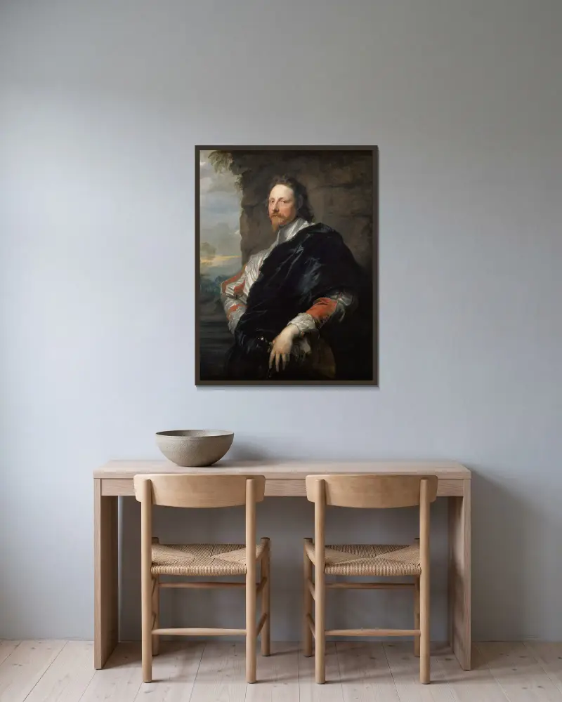 Nicolas Lanier von Anthony van Dyck gerahmt an einer Wand