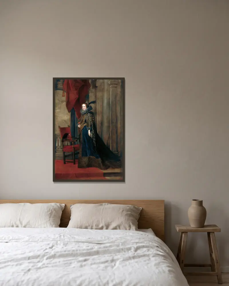 Paolina Adorno Brignole-Sale av Anthony van Dyck inramad på en vägg