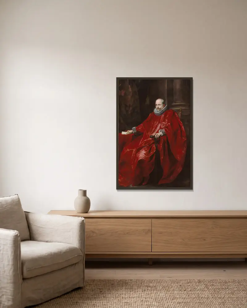 Portrait Of Agostino Pallavicini av Anthony van Dyck inramad på en vägg