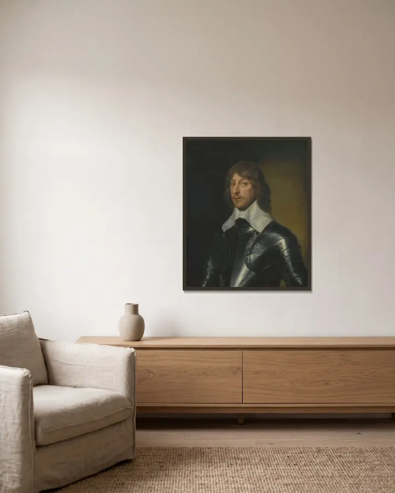 Portrait Of George, Baron Goring av Anthony van Dyck inramad på en vägg