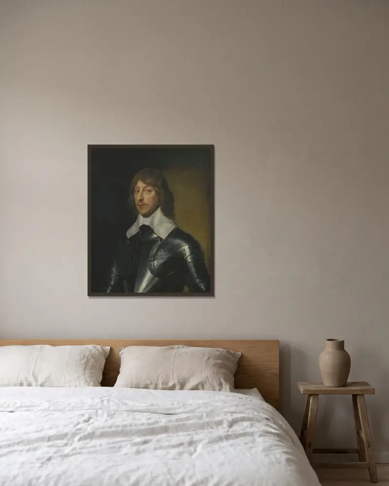 Portrait Of George, Baron Goring av Anthony van Dyck inramad på en vägg