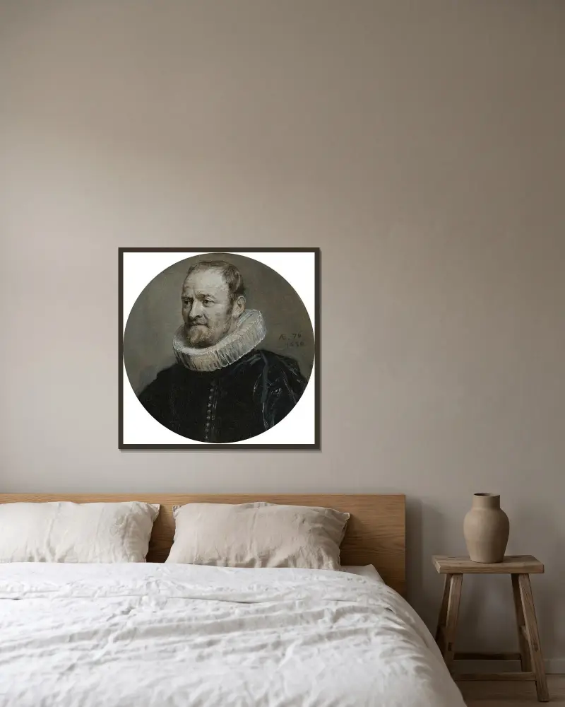 Porträtt av Nicholas Rockox av Anthony van Dyck inramad på en vägg