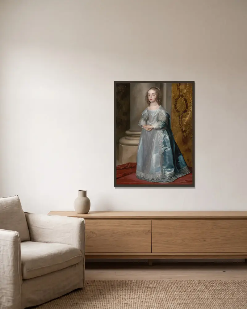 Princess Mary, Daughter Of Charles I av Anthony van Dyck inramad på en vägg