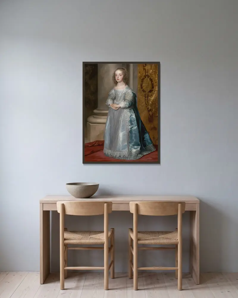 Princess Mary, Daughter Of Charles I av Anthony van Dyck inramad på en vägg