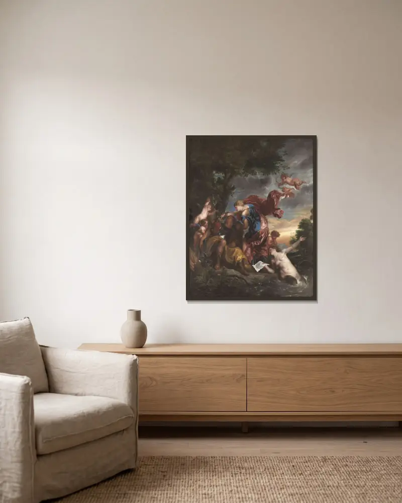 Rinaldo a Armida, Anthony van Dyck v rámu na stěně