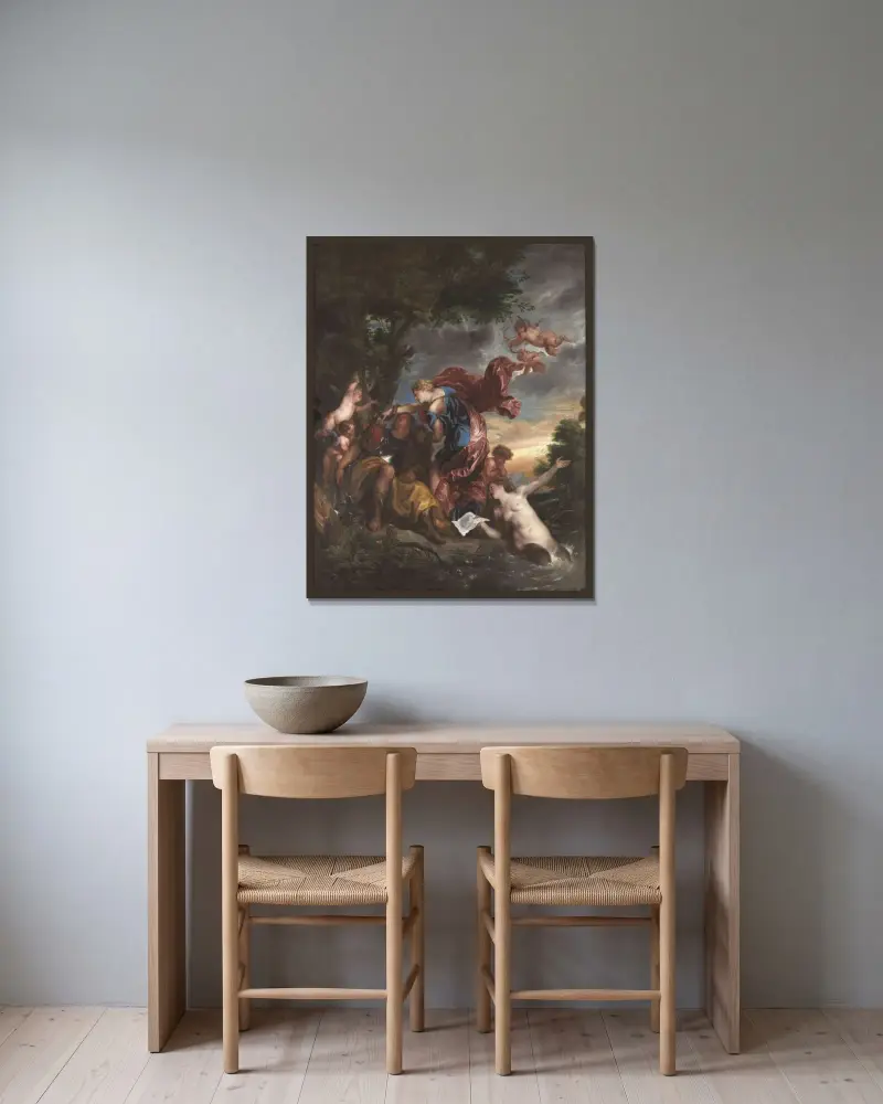 Rinaldo a Armida, Anthony van Dyck v rámu na stěně
