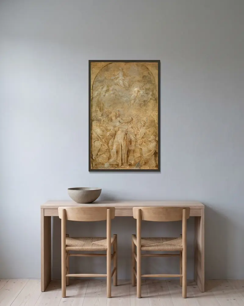 Svatý Augustin v extázi, Anthony van Dyck v rámu na stěně