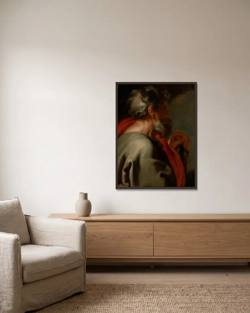 Der Apostel Simon von Anthony van Dyck gerahmt an einer Wand