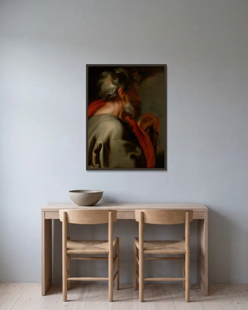 Der Apostel Simon von Anthony van Dyck gerahmt an einer Wand