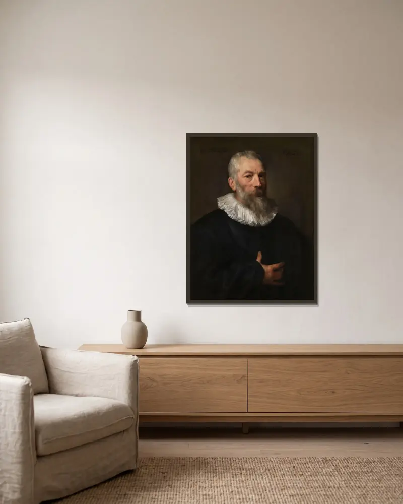 Portret malarza Martena Pepijna, Anthony van Dyck w ramie na ścianie