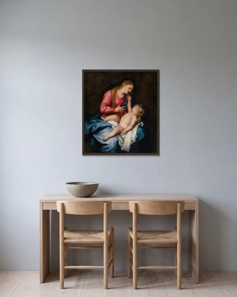 Madona s dítětem – č. 2, Anthony van Dyck v rámu na stěně