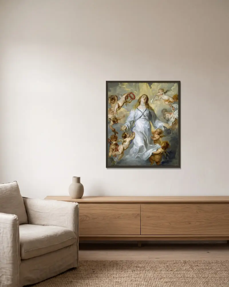 Matka Boska jako orędowniczka, Anthony van Dyck w ramie na ścianie
