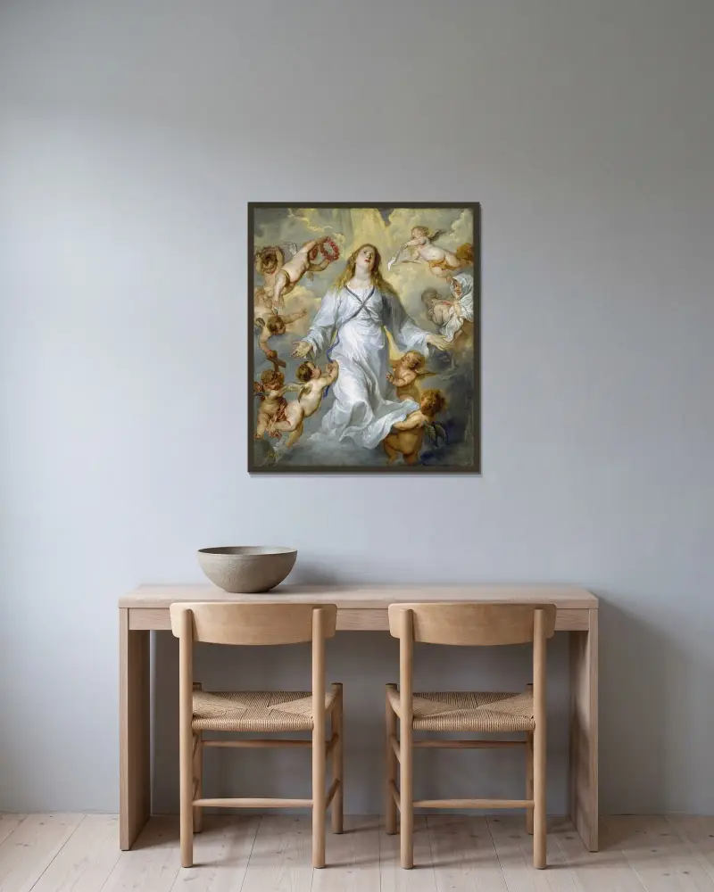 Matka Boska jako orędowniczka, Anthony van Dyck w ramie na ścianie