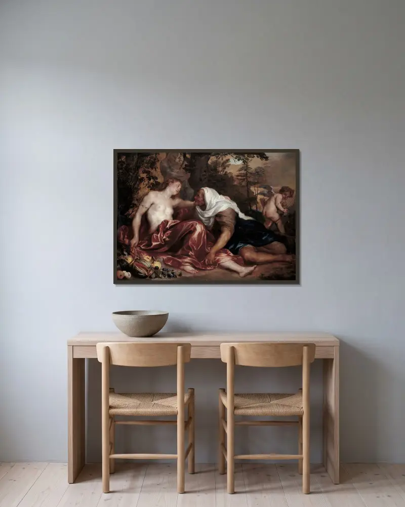 Vertumnus i Pomona, Anthony van Dyck w ramie na ścianie