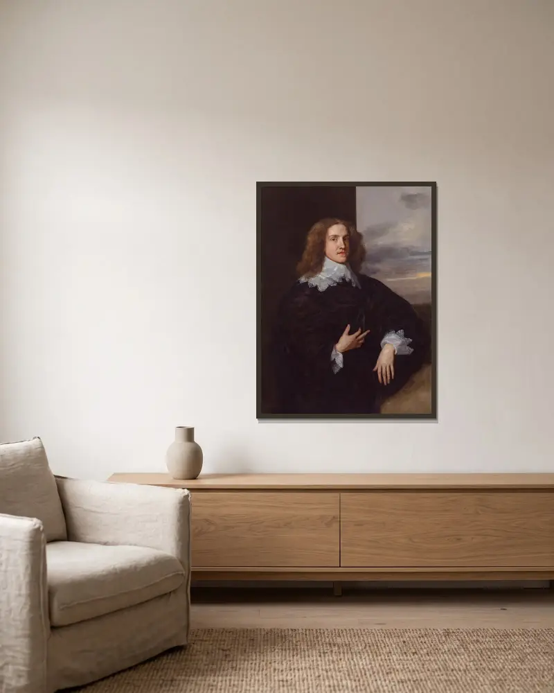 Mladý gentleman, Anthony van Dyck v rámu na stěně
