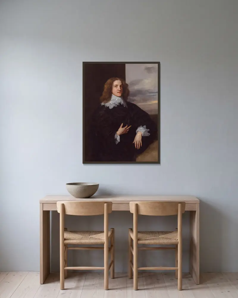 Mladý gentleman, Anthony van Dyck v rámu na stěně