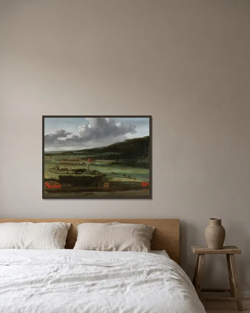 Hendrik Trip’s Cannon Foundry in Julitabruk, Sweden av Allaert van Everdingen inramad på en vägg