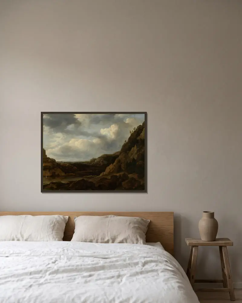 Norwegischer Fjord von Allaert van Everdingen gerahmt an einer Wand