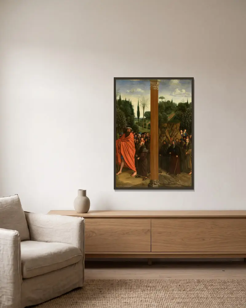 Święci eremici i święci pielgrzymi, Jan van Eyck w ramie na ścianie