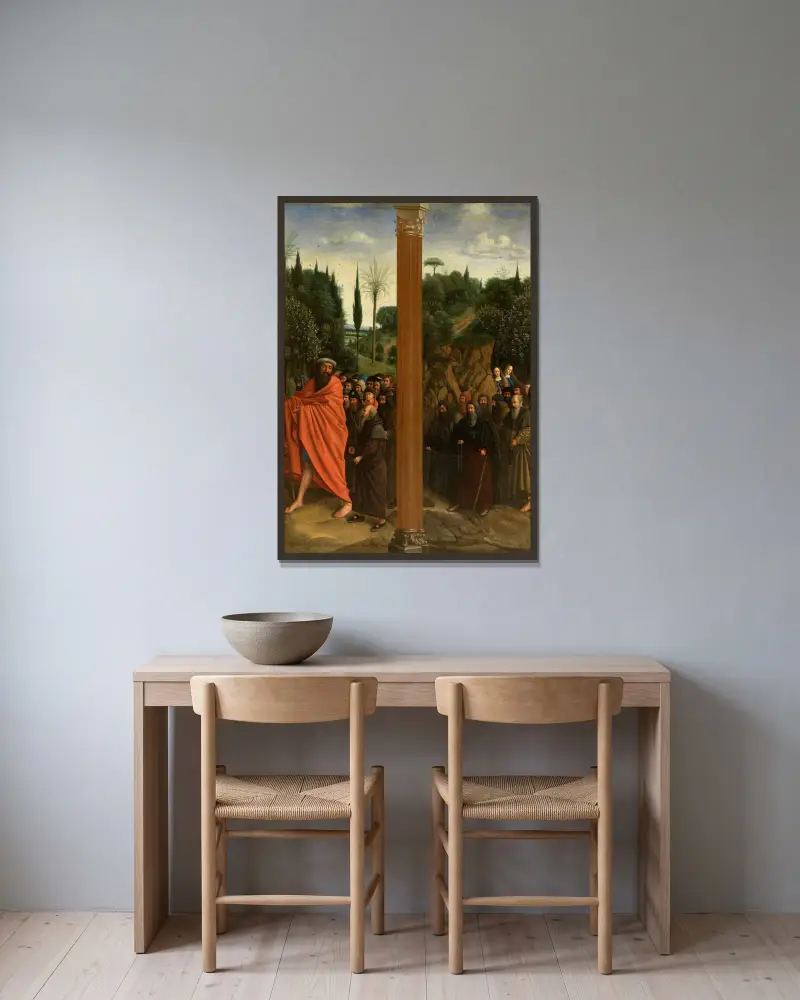 Święci eremici i święci pielgrzymi, Jan van Eyck w ramie na ścianie