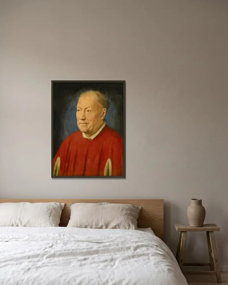 Kardinal Niccolò Albergati von Jan van Eyck gerahmt an einer Wand